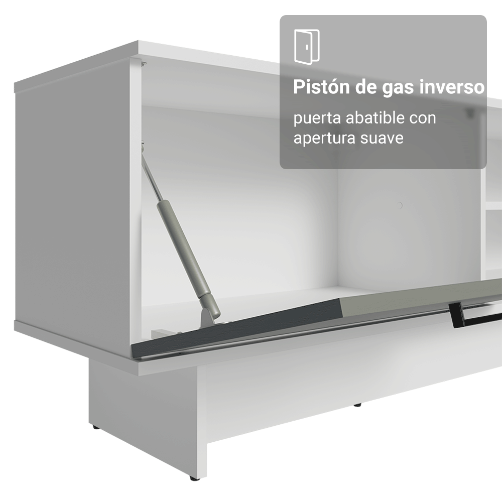 Rack para TV hasta 80 Pulgadas 218 cm 2 Puertas Blanco/Gris Agata Madesa