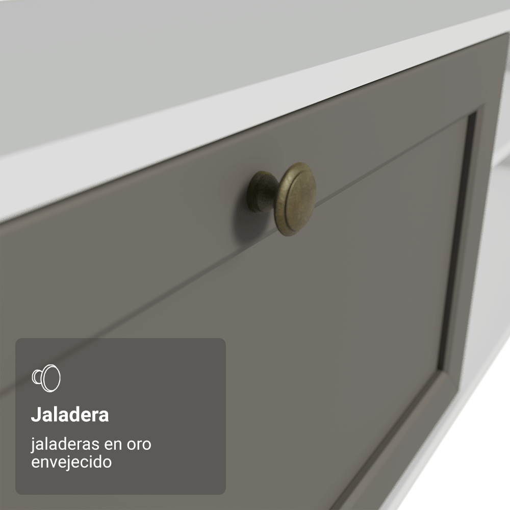 Rack Flotante para TV hasta 80 Pulgadas 218 cm 2 Puertas Blanco/Gris Vik Madesa