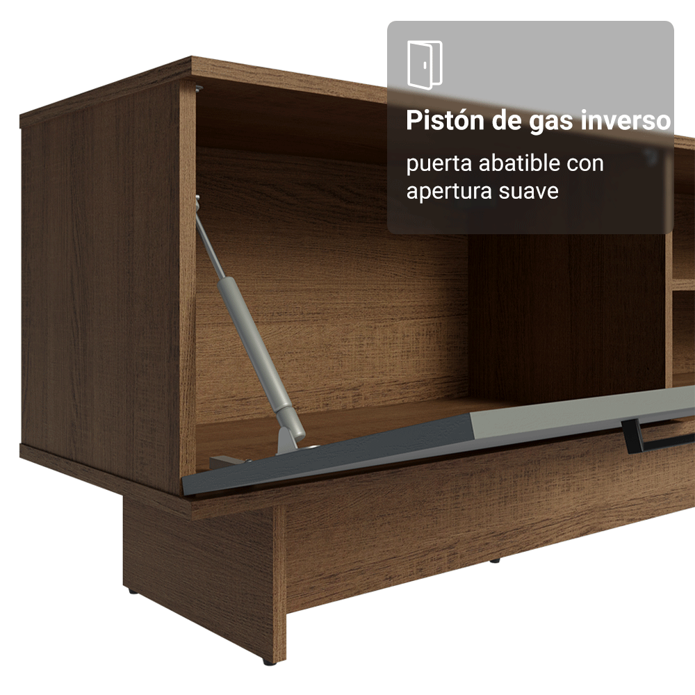 Rack para TV hasta 80 Pulgadas 218 cm 2 Puertas Marrón/Gris Agata Madesa