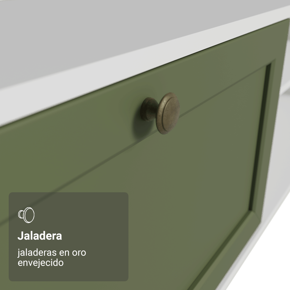 Rack para TV hasta 80 Pulgadas 218 cm 2 Puertas Blanco/Verde Vik Madesa