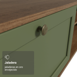 Rack para TV hasta 80 Pulgadas 218 cm 2 Puertas Marrón/Verde Vik Madesa