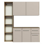 Cocina Compacta 120 cm 4 Puertas y 2 Cajónes Marrón/Crema Easy Madesa