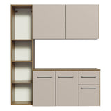 Cocina Compacta 120cm Marrón/Crema Easy