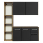 Cocina Compacta 120 cm 4 Puertas y 2 Cajónes Marrón/Negro Easy Madesa