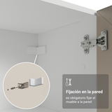 Kit Bajo Mesada + Cristalero 60 cm Smart 100% MDF Blanco/Marrón/Crema
