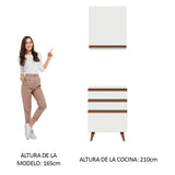 Kit Reims 60 cm con Alacena y Bajo Mesada con 3 Cajones Blanco