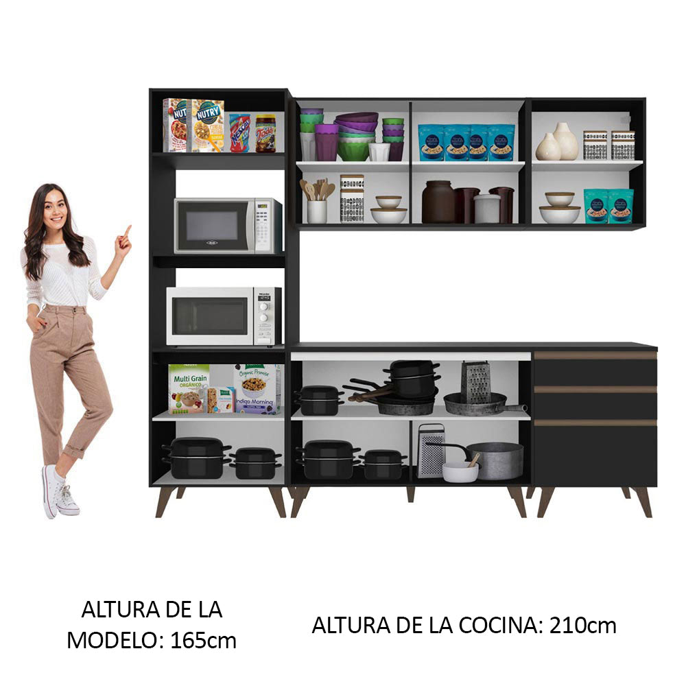Combo completo de Cocina 250cm Reims Negro