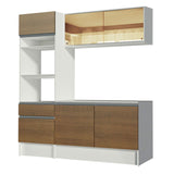 Cocina Compacta 180cm Blanco/Marrón Diamante 86