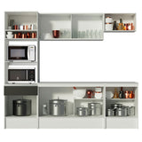 Combo Completo de Cocina 240 cm Blanco/Negro Topazio Madesa