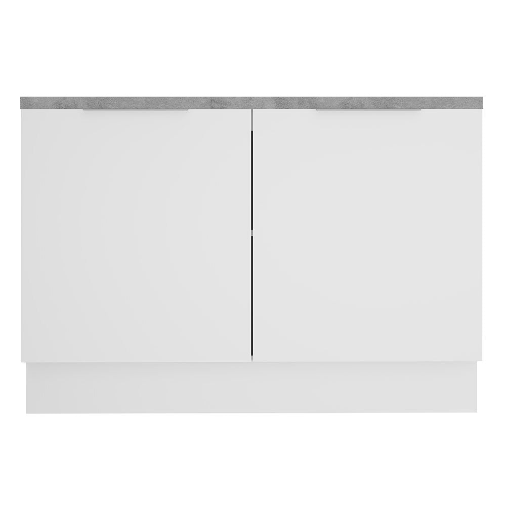 Bajo Mesada Cocina 120 x 60 cm 2 Puertas (Con Mesada) Blanco Stella Madesa