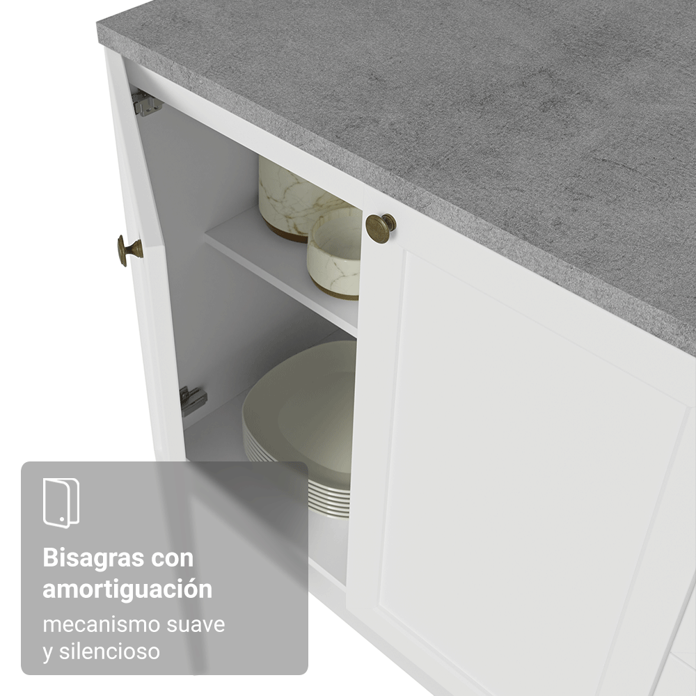 Bajo Mesada para Bacha 120 x 60 cm (Sin Mesada) Blanco Vik Madesa