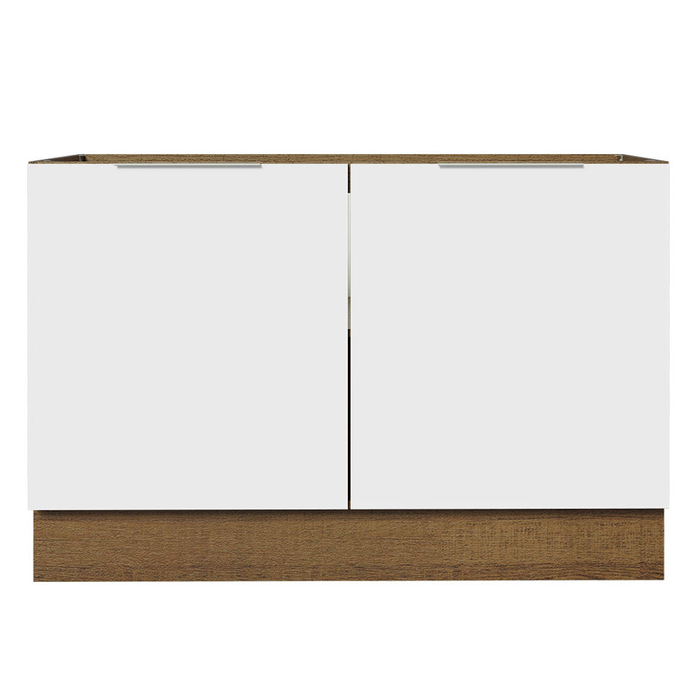 Bajo Mesada Cocina 120 x 60 cm 2 Puertas (Sin Mesada) Marrón/Blanco Stella Madesa