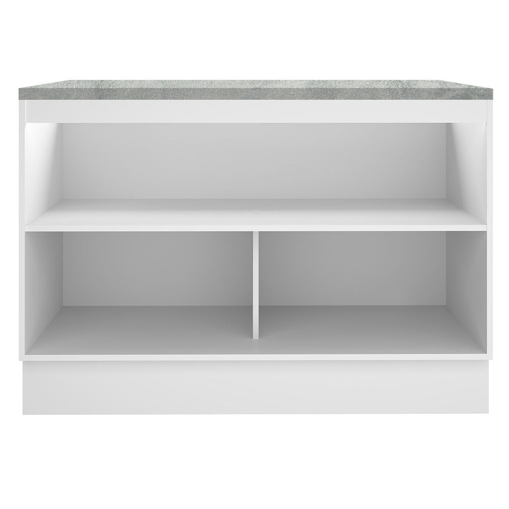 Bajo Mesada Cocina 120 x 60 cm 2 Puertas (Con Mesada) Blanco/Negro Agata Madesa