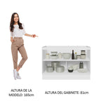 Bajo Mesada 120 x 60 cm 2 Puertas (Sin Mesada) Blanco/Negro Lux Madesa