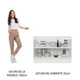 Bajo Mesada Cocina 120 cm  x 60 cm, 2 Puertas Lux Blanco/Negro