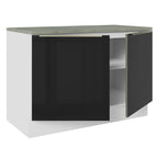 Bajo Mesada 120 cm 2 Puertas Blanco/Negro Lux Madesa