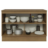 Bajo Mesada Cocina 120 cm x 60 cm, 2 Puertas (Con Mesada) Lux Marrón/Negro