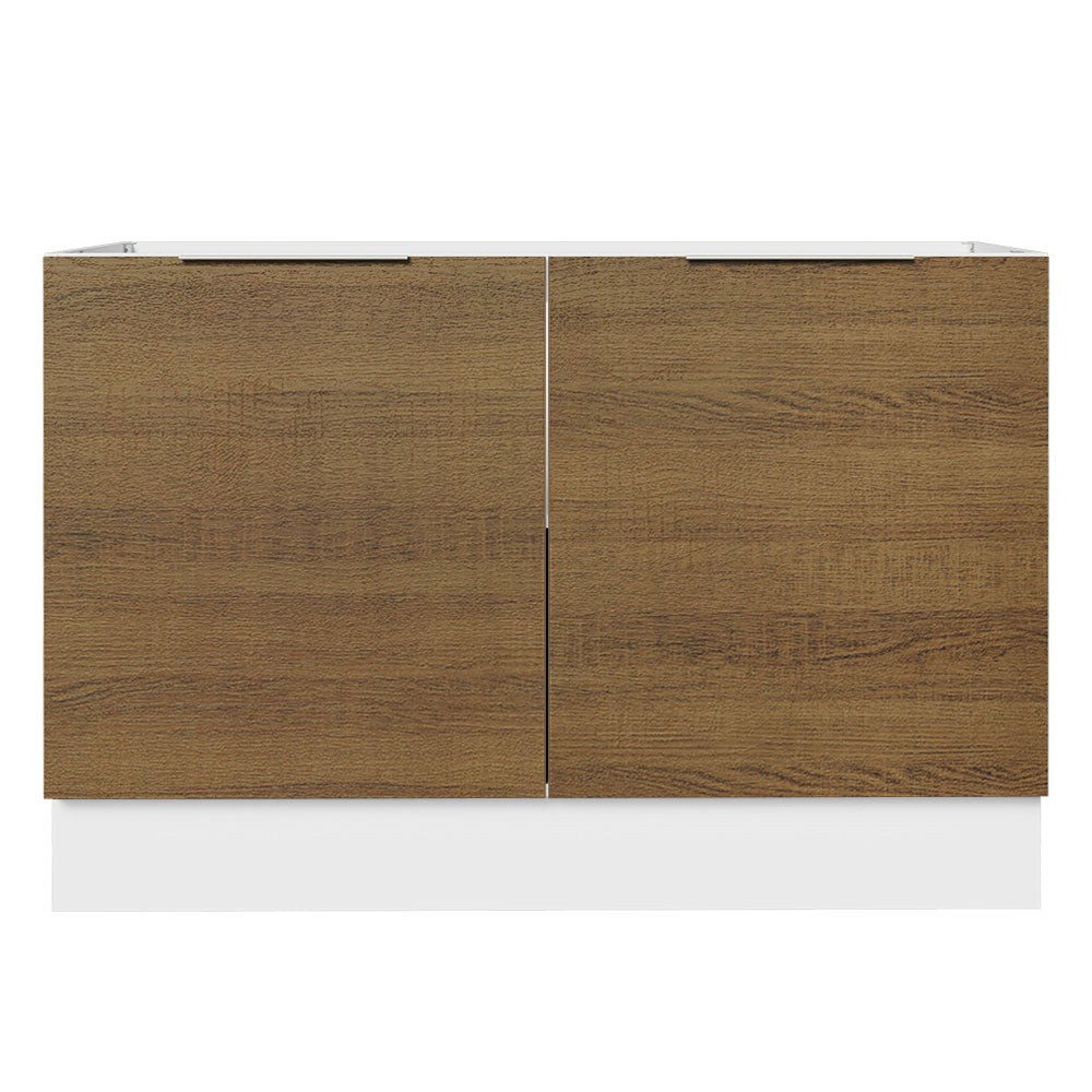 Bajo Mesada Cocina 120 x 60 cm 2 Puertas (Sin Mesada) Blanco/Marrón Stella Madesa