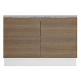 Bajo Mesada Cocina 120 x 60 cm 2 Puertas (Con Mesada) Blanco/Marrón Stella Madesa