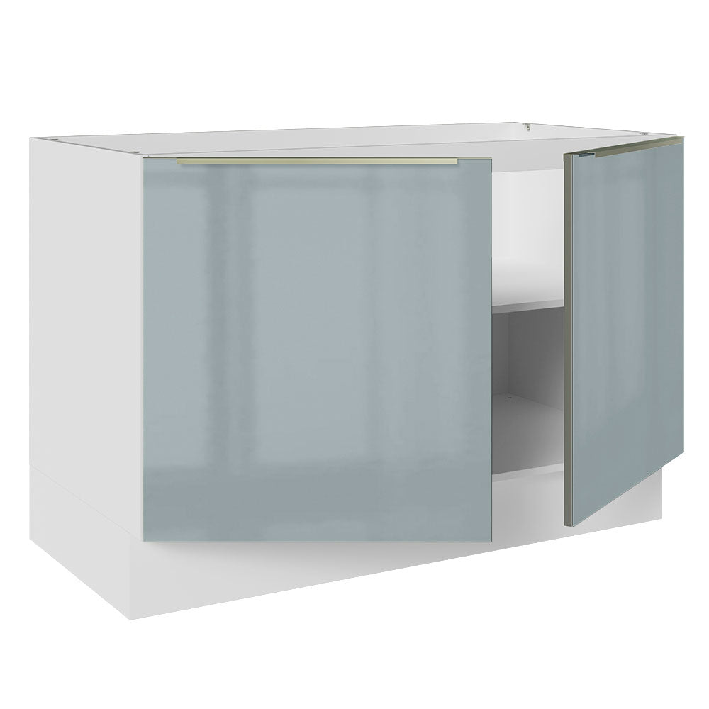 Bajo Mesada Cocina 120 cm x 60 cm, 2 Puertas Lux Blanco/Gris
