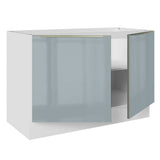Bajo Mesada Cocina 120 cm x 60 cm, 2 Puertas Lux Blanco/Gris