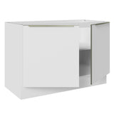 Bajo Mesada Cocina 120 cm x 60 cm, Sin cajones 2 Puertas Lux Blanco/Blanco