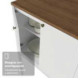 Bajo Mesada de Cocina 120 x 60 cm 2 Puertas (con Mesada) Blanco/Marrón Vik Madesa
