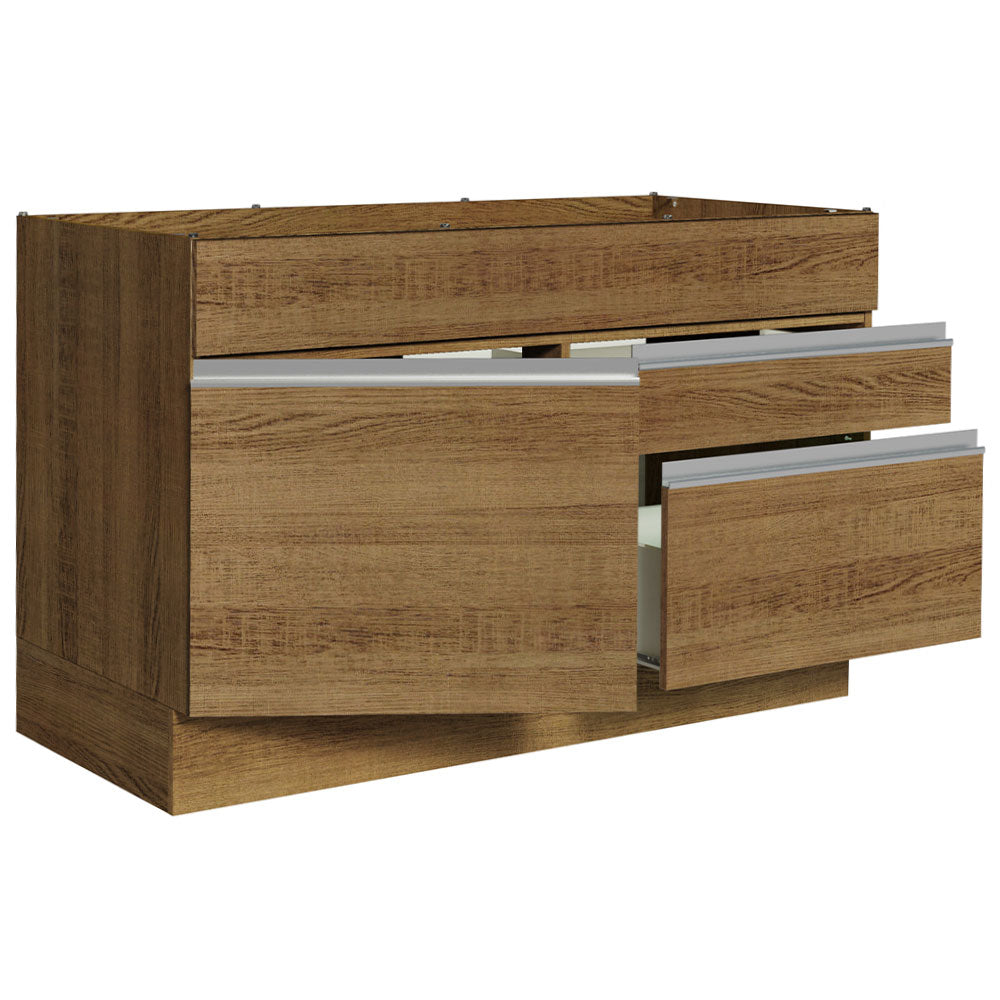 Bajo Mesada Cocina 120 x 60 cm 1 Puerta 2 Cajones Marrón (Sin Mesada) Glamy Madesa