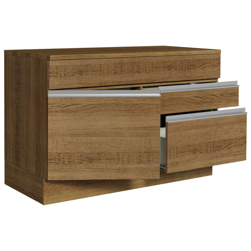 Bajo Mesada Cocina 120 x 60 cm 1 Puerta 2 Cajones Marrón (Con Mesada) Glamy Madesa