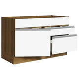 Bajo Mesada Cocina 120 x 60 cm 1 Puerta 2 Cajones Marrón/Blanco (Sin Mesada) Glamy Madesa