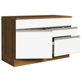 Bajo Mesada Cocina 120 x 60 cm 1 Puerta 2 Cajones Marrón/Blanco (Con Mesada) Glamy Madesa