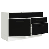 Bajo Mesada Cocina 120 x 60 cm 1 Puerta 2 Cajones Blanco/Negro (Sin Mesada) Agata Madesa
