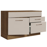 Bajo Mesada Cocina 120 x 60 cm 1 Puerta 2 Cajones Marrón/Crema (Con Mesada) Agata Madesa