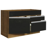 Bajo Mesada Cocina 120 x 60 cm 1 Puerta 2 Cajones Marrón/Negro (Sin Mesada) Glamy Madesa