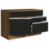 Bajo Mesada Cocina 120 x 60 cm 1 Puerta 2 Cajones Marrón/Negro (Con Mesada) Glamy Madesa