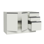 Bajo Mesada 120 x 60 cm 2 Puertas 3 Cajones (Sin Mesada) Blanco Glamy Madesa