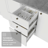 Bajo Mesada de Bacha 120 x 60 cm 2 Puertas 3 Cajones (Sin Mesada) Blanco Vik Madesa