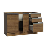 Bajo Mesada Cocina 120 cm x 60 cm, 3 Cajones 2 Puertas Glamy Marrón