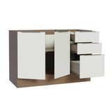 Bajo Mesada Cocina 120 x 60 cm 2 Puertas e 3 Cajones (Sin Mesada) Marrón/Blanco Stella Madesa