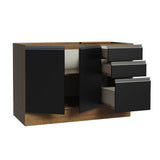 Bajo Mesada Cocina 120 x 60 cm 2 Puertas e 3 Cajones (Sin Mesada) Marrón/Negro Glamy Madesa