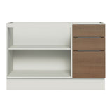Bajo Mesada Cocina 120 x 60 cm 2 Puertas e 3 Cajones (Sin Mesada) Blanco/Marrón Stella Madesa