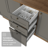 Bajo Mesada de Bacha 120 x 60 cm 2 Puertas 3 Cajones (Sin Mesada) Marrón/Gris Vik Madesa