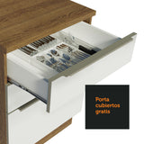 Bajo Mesada 120 cm x 60 cm, 3 Cajones 2 Puertas Lux Marrón/Blanco