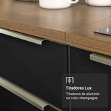 Bajo Mesada Especiero 20cm 1 Puerta (Sin Mesada) Marrón/Negro Lux Madesa