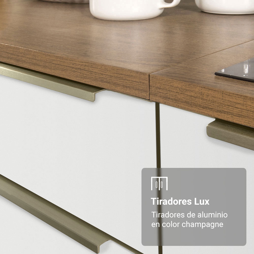 Bajo Mesada Especiero 20cm 1 Puerta (Con Mesada) Marrón/Blanco Aterciopelado Lux Madesa