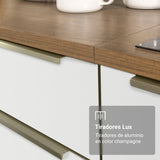 Bajo Mesada Especiero 20cm 1 Puerta (Con Mesada) Marrón/Blanco Aterciopelado Lux Madesa