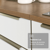 Especiero 20 cm X 60 cm, 1 puerta (Con Mesada), Blanco/Blanco Aterciopelado/Marrón Lux Madesa