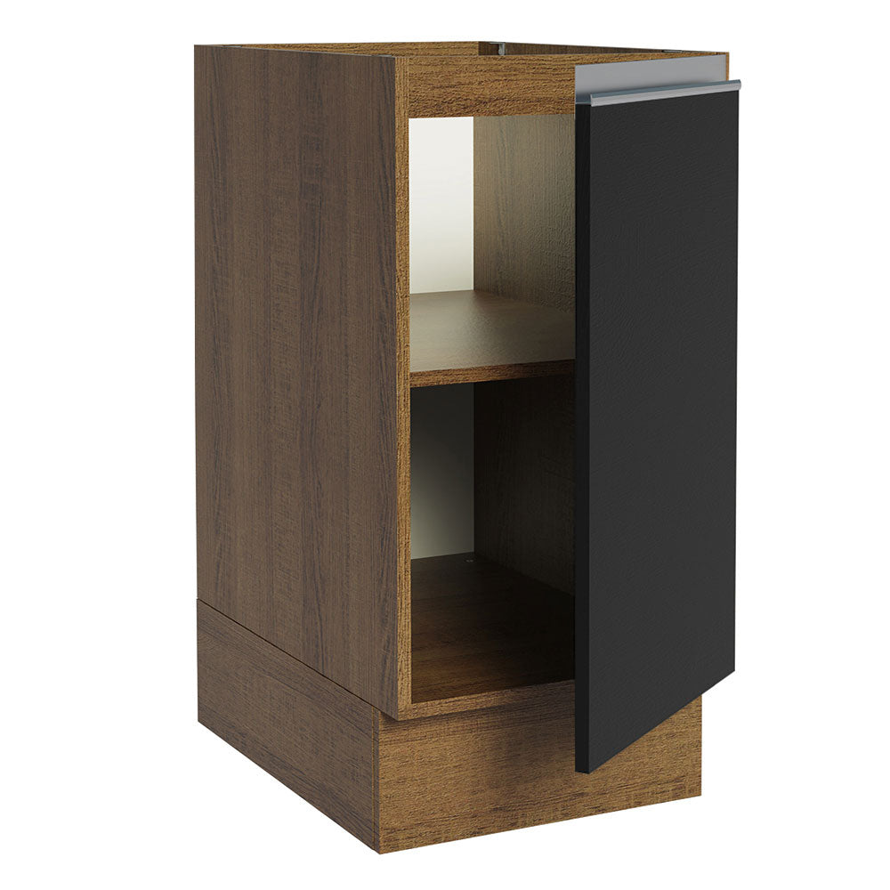 Bajo Mesada Cocina 35 x 60 cm 1 Puerta (Sin Mesada) Marrón/Negro Glamy Madesa