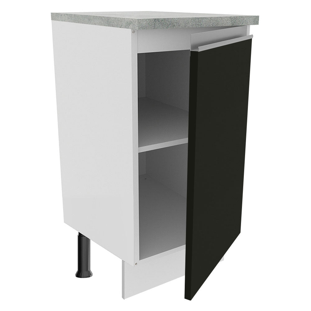 Bajo Mesada 40 cm x 60 cm, Sin cajones 1 Puerta Glamy Blanco/Negro