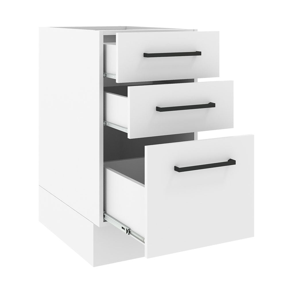 Bajo Mesada 40 x 60 cm 3 Cajones (Sin Mesada) Agata Blanco